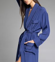 Load image into Gallery viewer, ROBE - Mediterranean Blue with Black Piping
