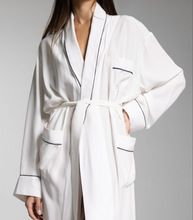 Load image into Gallery viewer, ROBE - White with Black Piping
