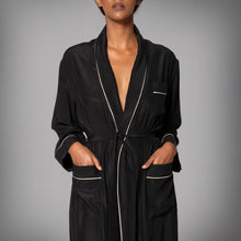 Load image into Gallery viewer, ROBE - Black with Crème Piping
