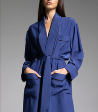 Load image into Gallery viewer, ROBE - Mediterranean Blue with Black Piping
