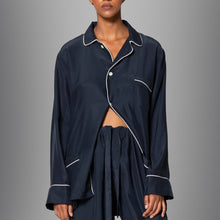 Load image into Gallery viewer, PAJAMA - Navy Blue with White Piping
