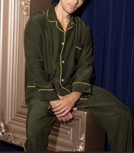 Load image into Gallery viewer, PAJAMA - Deep Green with Yellow Piping
